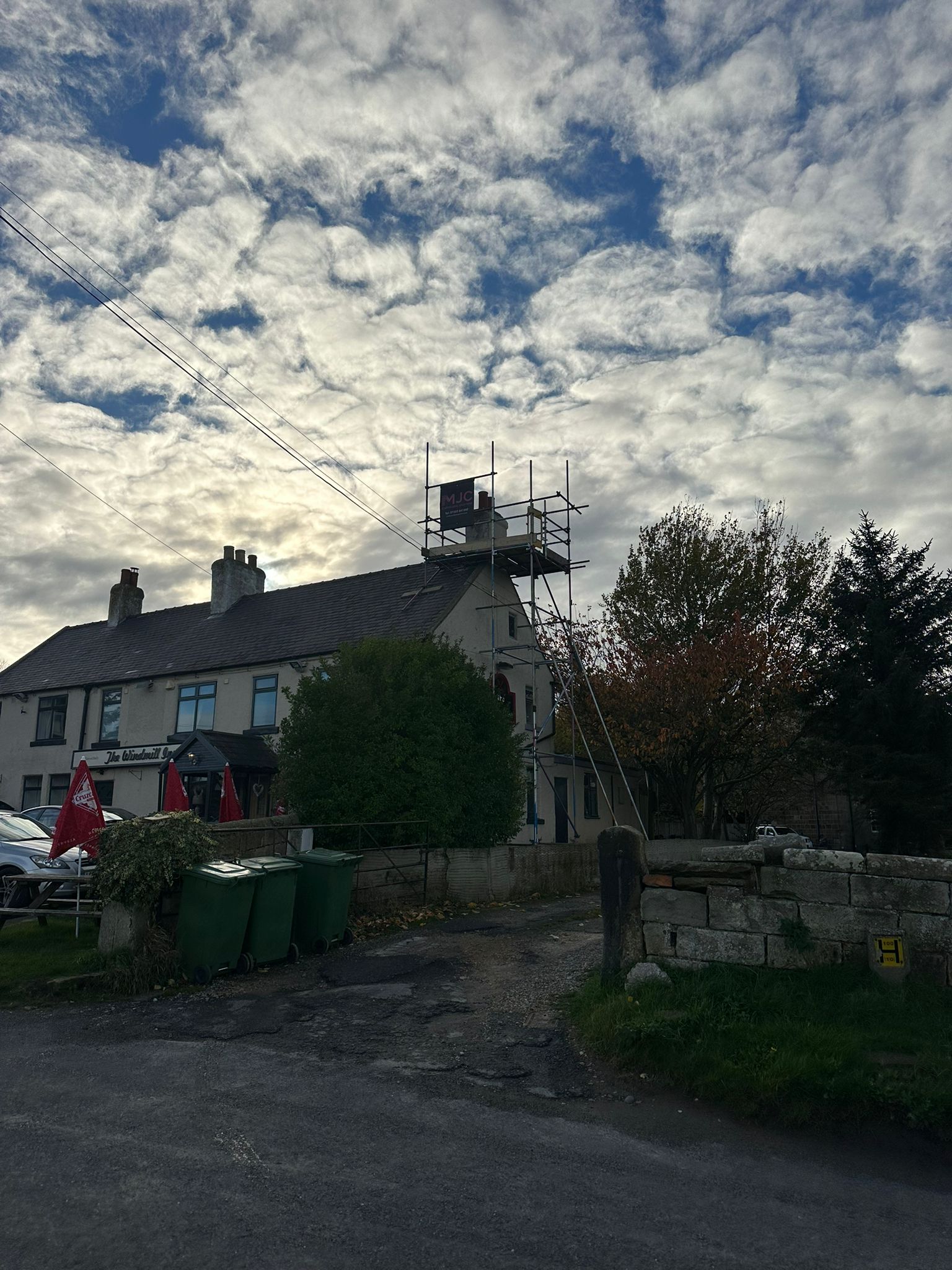 Village inn scaffolding